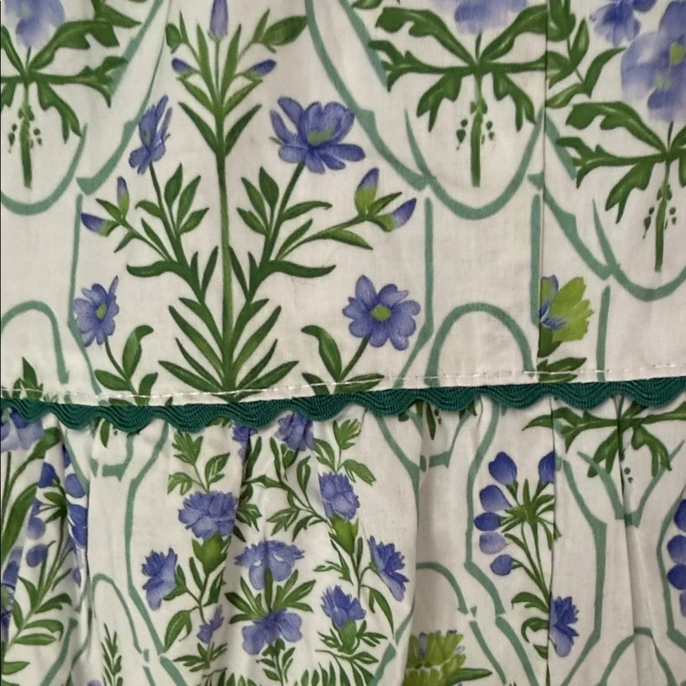 entro White Midi Dress with Blue and Green Floral Print - Picture 8 of 11